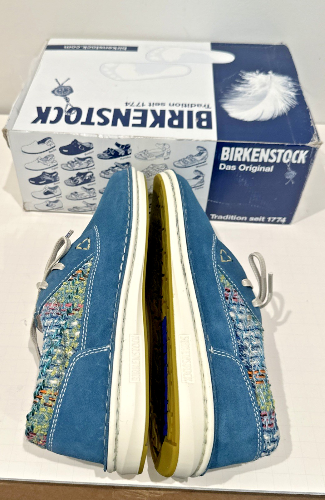Birkenstock Size EU 42 US W11M9 Narrow Memphis Shoes Suede Textile Petrol Blue