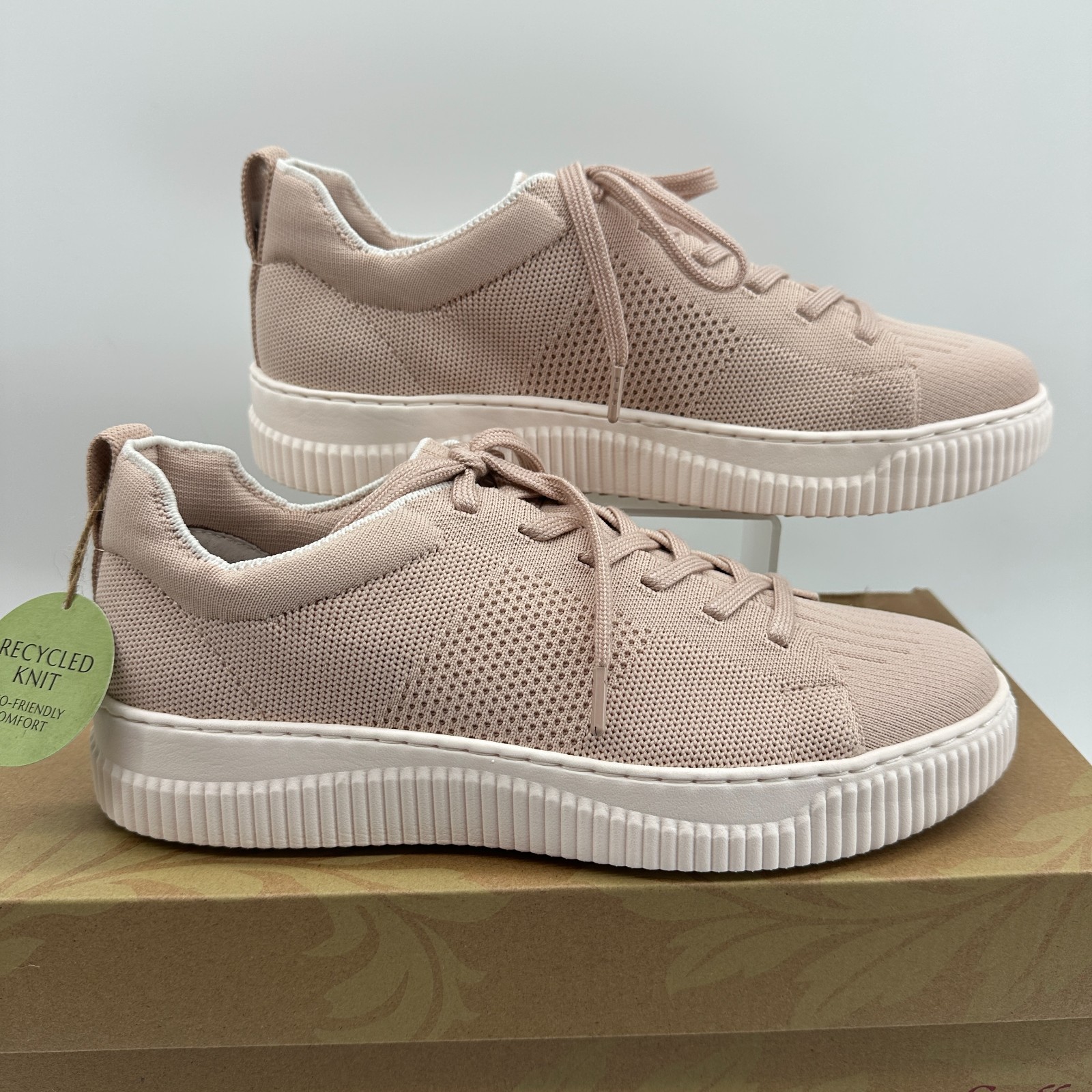 Sofft Faro Lace Up Sneakers Shoes Intimo Pink Knit Womens Size 9