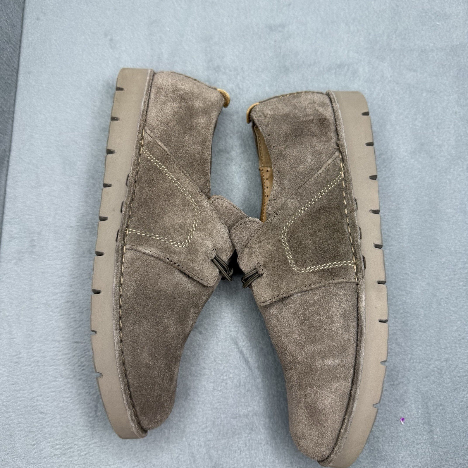 Clarks Unstructured Loafers Womens Size 8 Taupe Nubuck Slip On Comfort Shoes