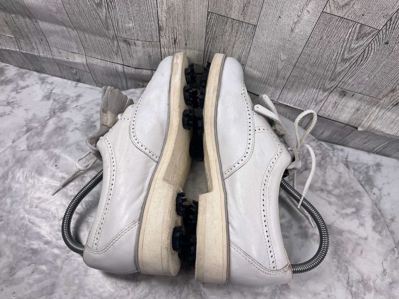 Mephisto Golf Shoes Women 8.5M Air-Relax Shoes White Leather Wingtips Kiltie