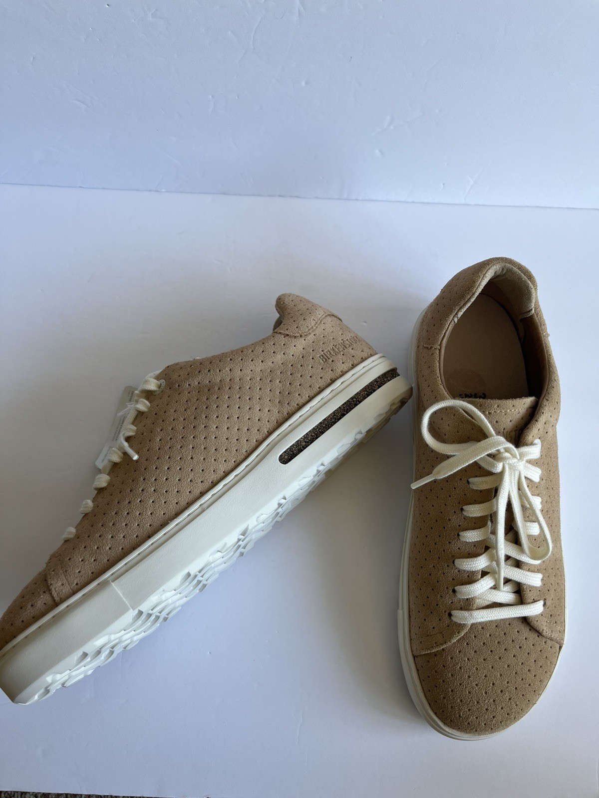 Birkenstock Bend Low Suede Embossed Leather Sneaker Beige Tan US Women’s 8 NEW