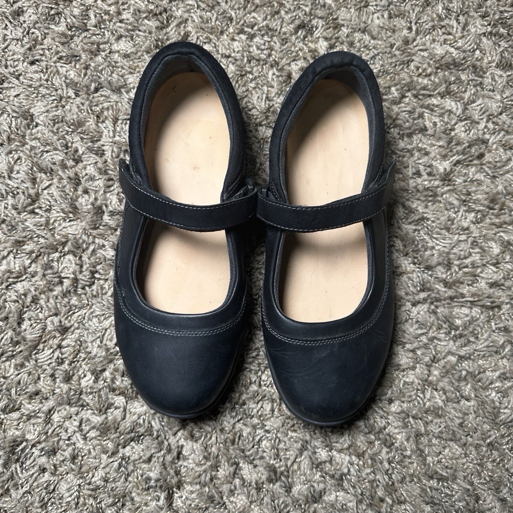 Anodyne NO. 19 Women’s 8W Black Leather Mary Jane Comfort Shoes Hook & Loop