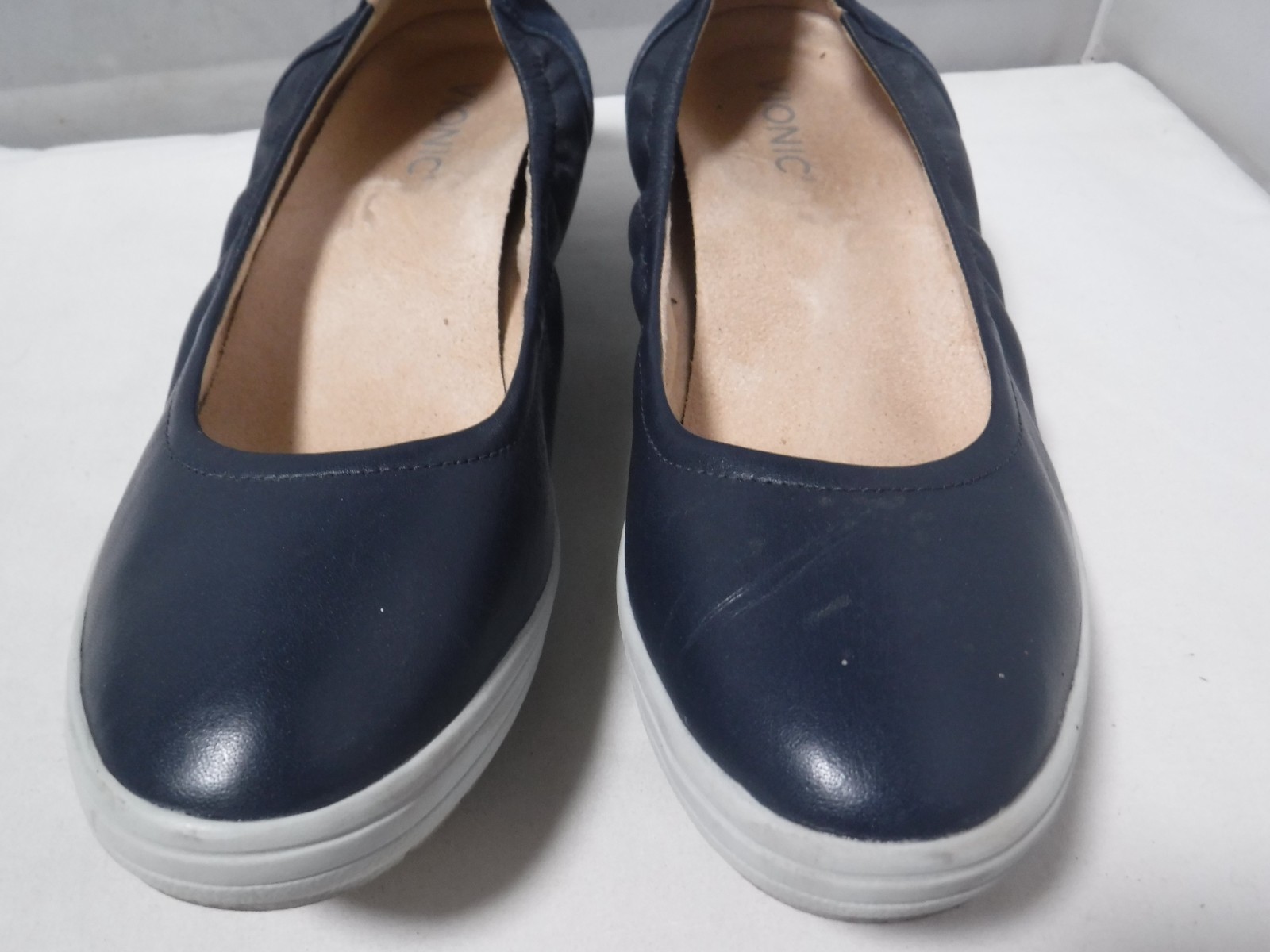 GA2 Women’s VIONIC Jacey Navy Blue Leather Comfort Wedge Career Shoes Sz 8