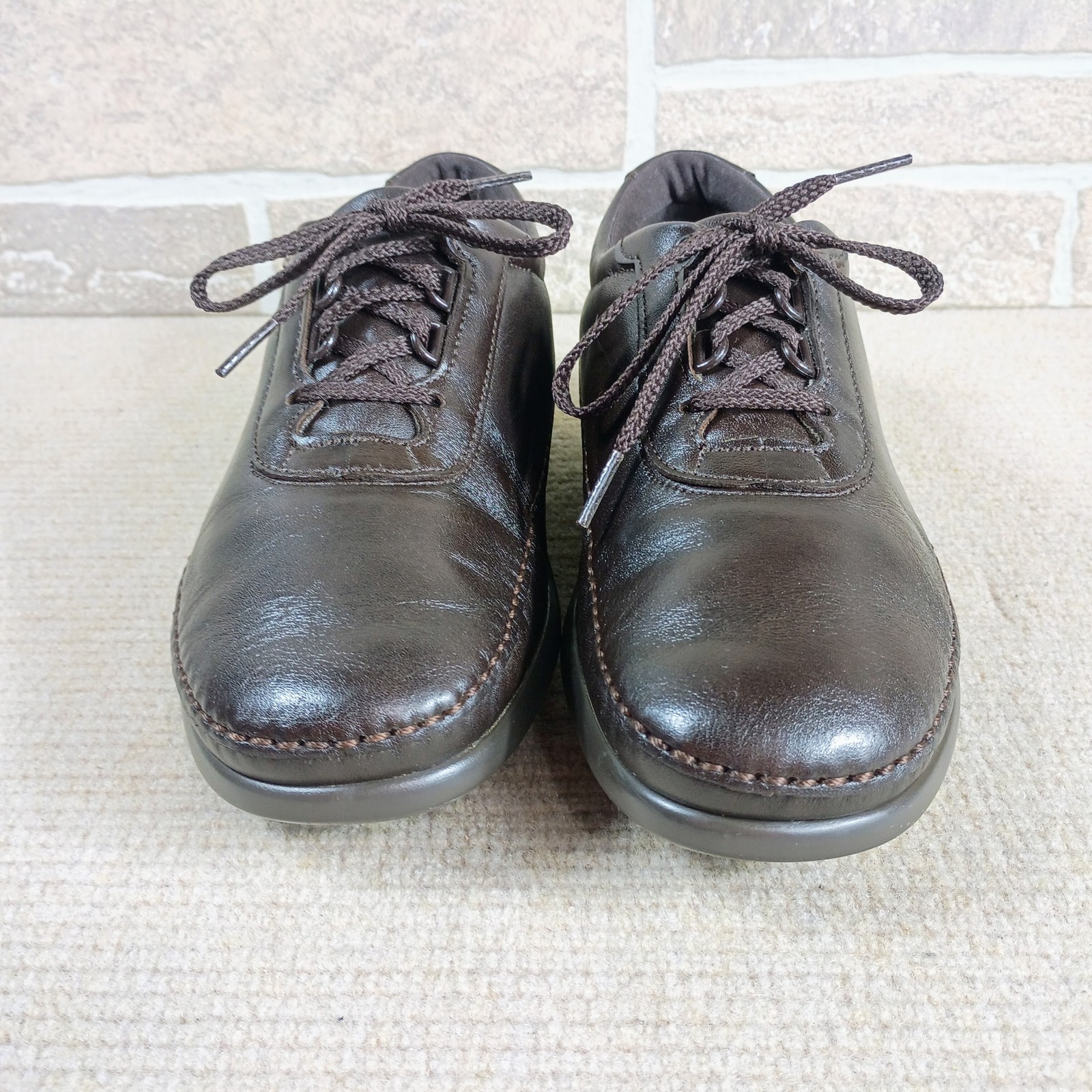 SAS Tripad Comfort Women’s 8 M Brown Leather Lace-Up Walking Shoes Made in USA