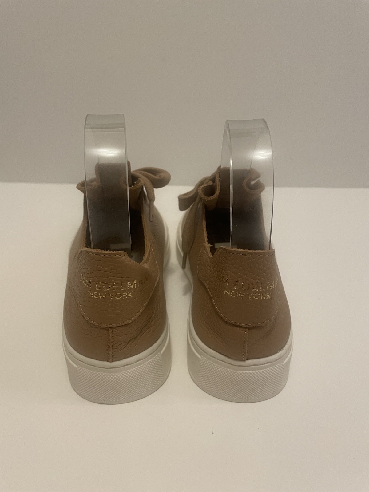 SAM EDELMAN Poppy Lace Up Sneaker Leather Camel Brown Sz 7 $100