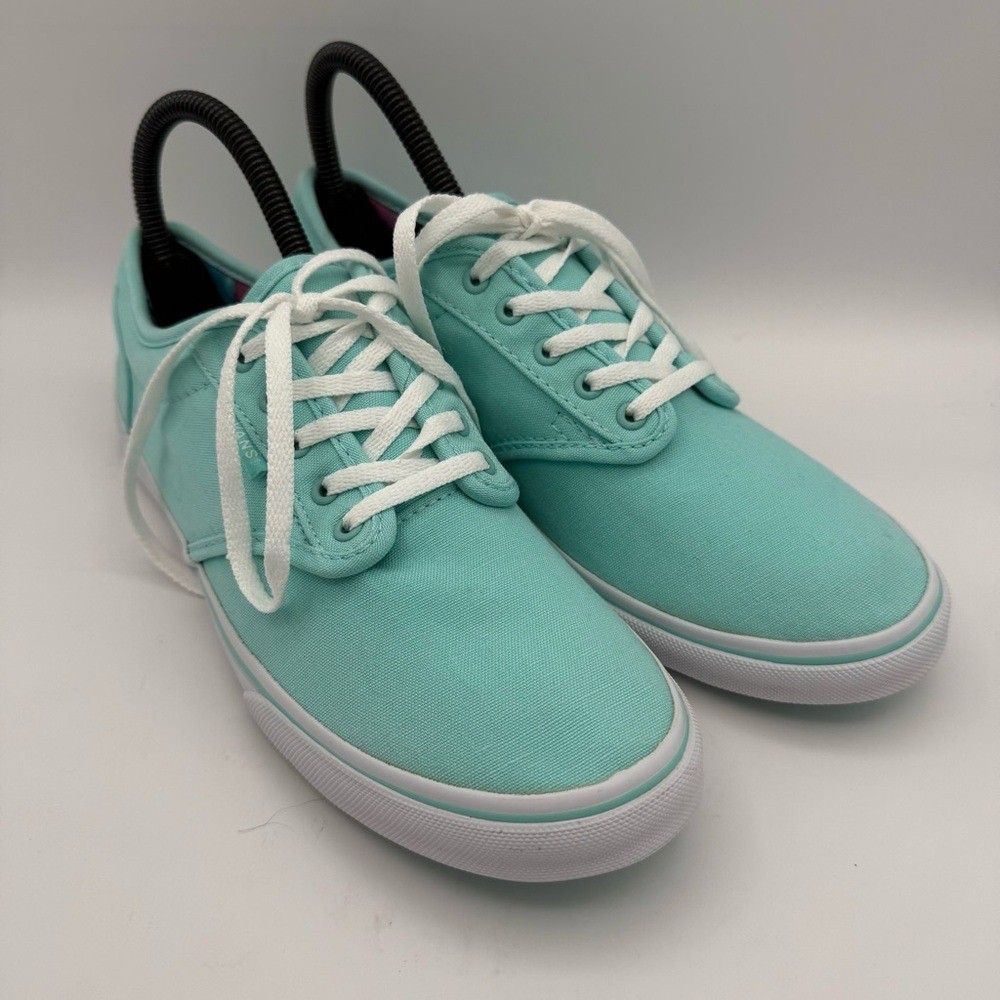 Women’s Vans Atwood Lo Pro Low-Top Floral Mint Green Canvas Sneakers Size 7.5
