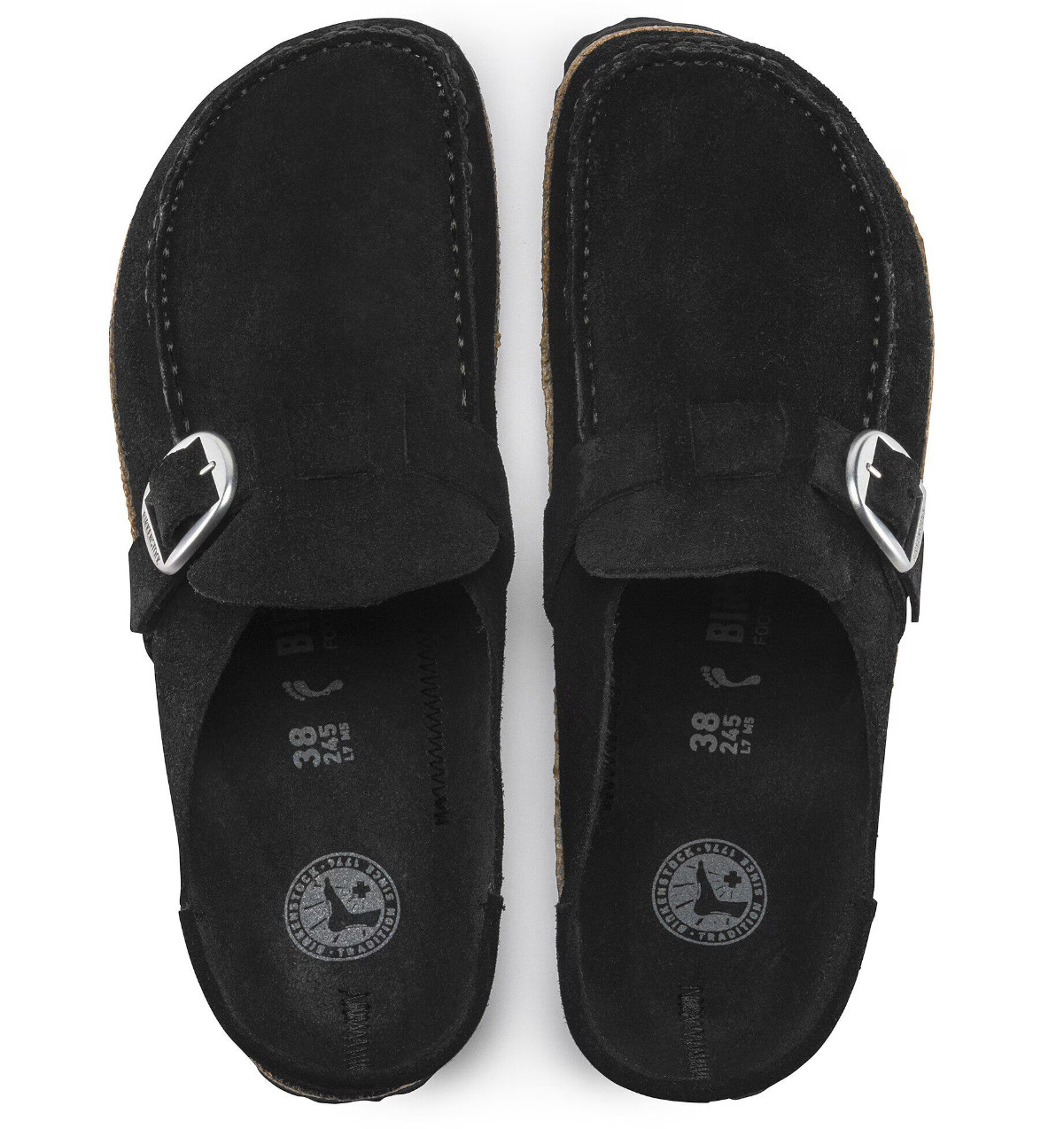 Birkenstock Buckley Suede Clog Black Size 39 (US 8-8.5) Women’s Excellent