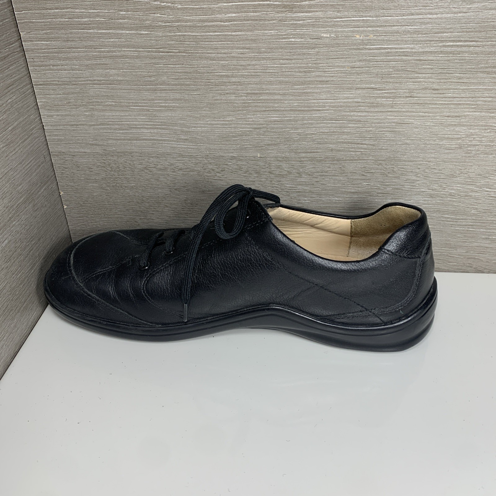 Finn Comfort Lexington Germany Black Nubuck Leather Lace Up Sz 37 US 6.5-7
