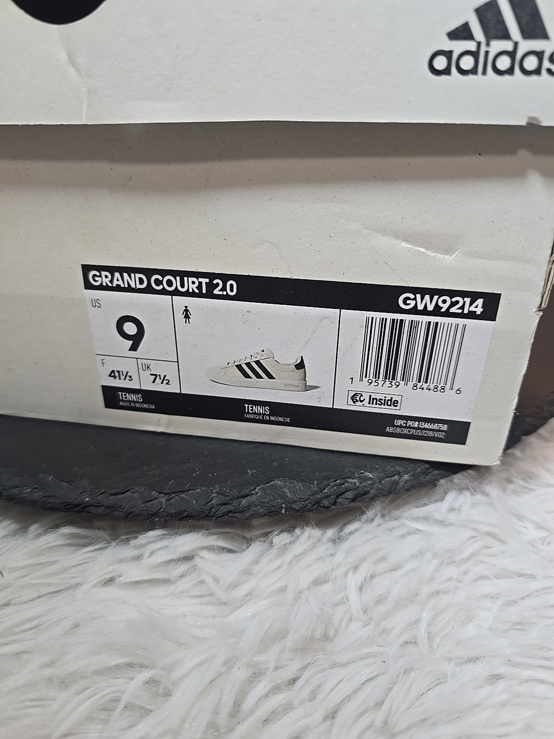 Adidas Grand Court 2.0 Sneakers Shoes White Black Stripes Women’s Size 9