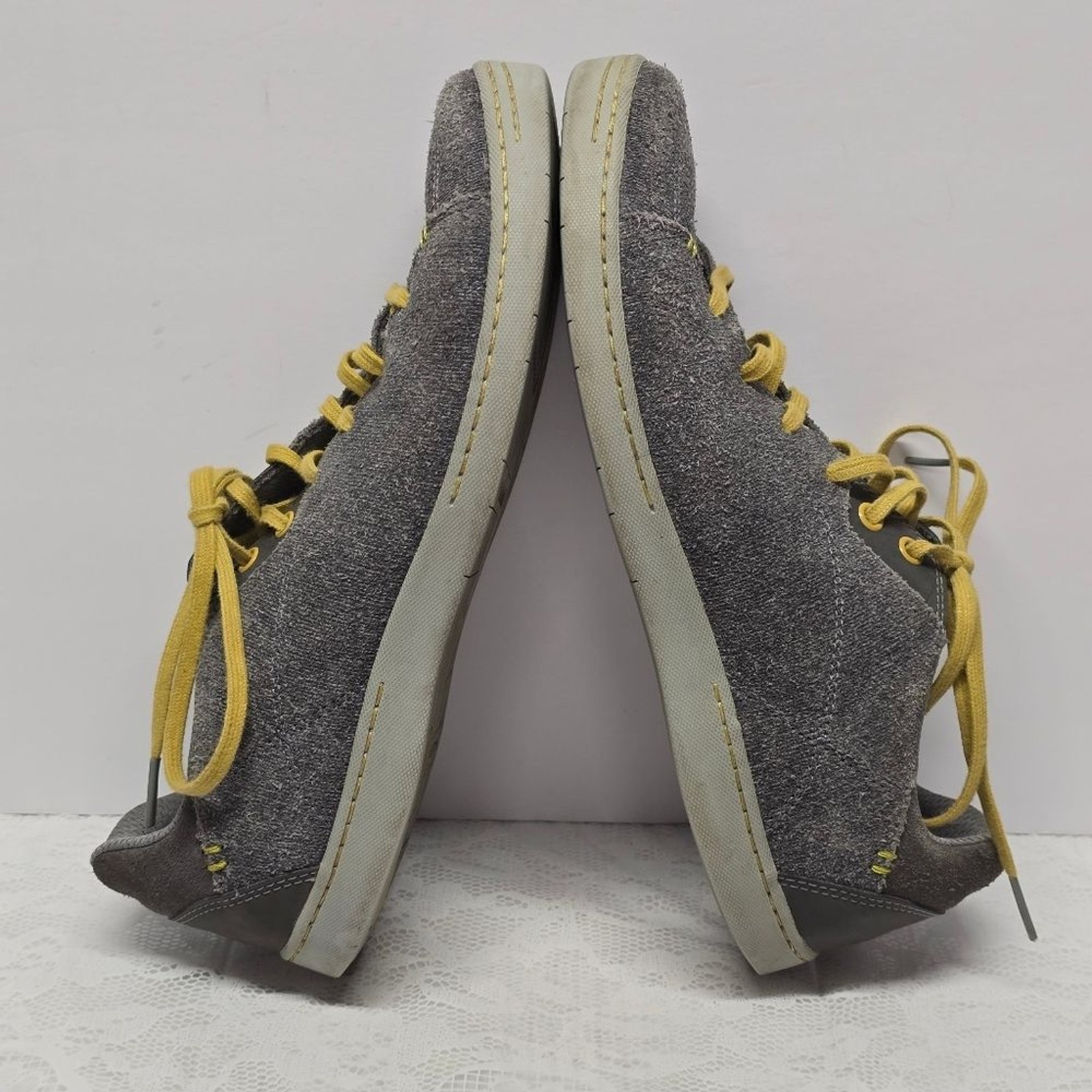 Ahnu Noe Gray Grey Genuine Leather Lace Up Casual Sneakers Women’s 7.5