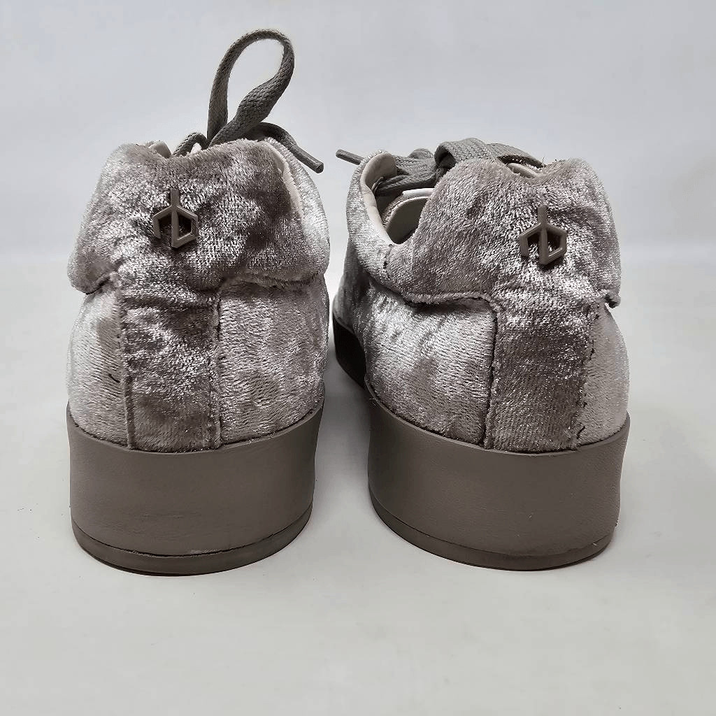 RAG & BONE SNEAKERS DOVE CRUSHED VELVET RB1 LOW TOP SILVER GRAY WOMENS SIZE 7.5
