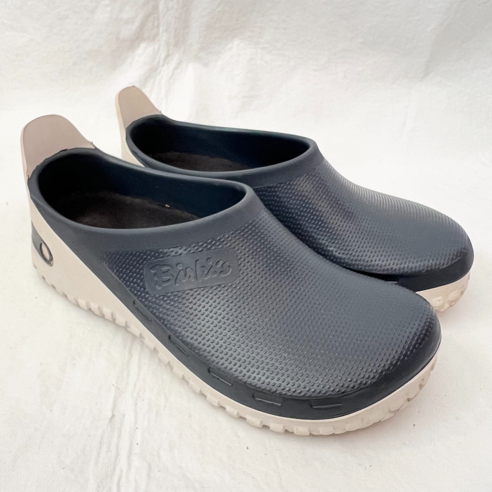 Birkenstock clogs Active Birki navy blue white rubber womens 38 US 7 narrow mule