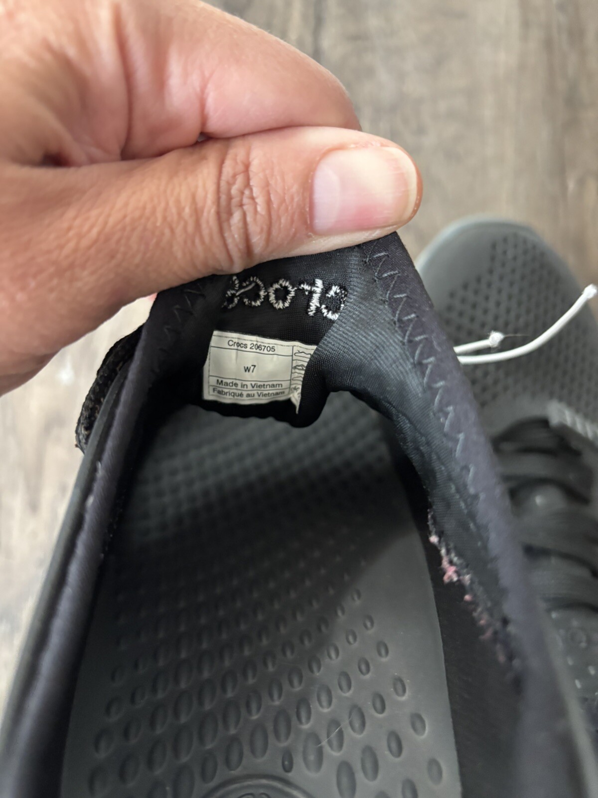 Crocs Literide 360 Pacer Women’s 97 Black Gray Lace Up Shoes Sneakers 206705