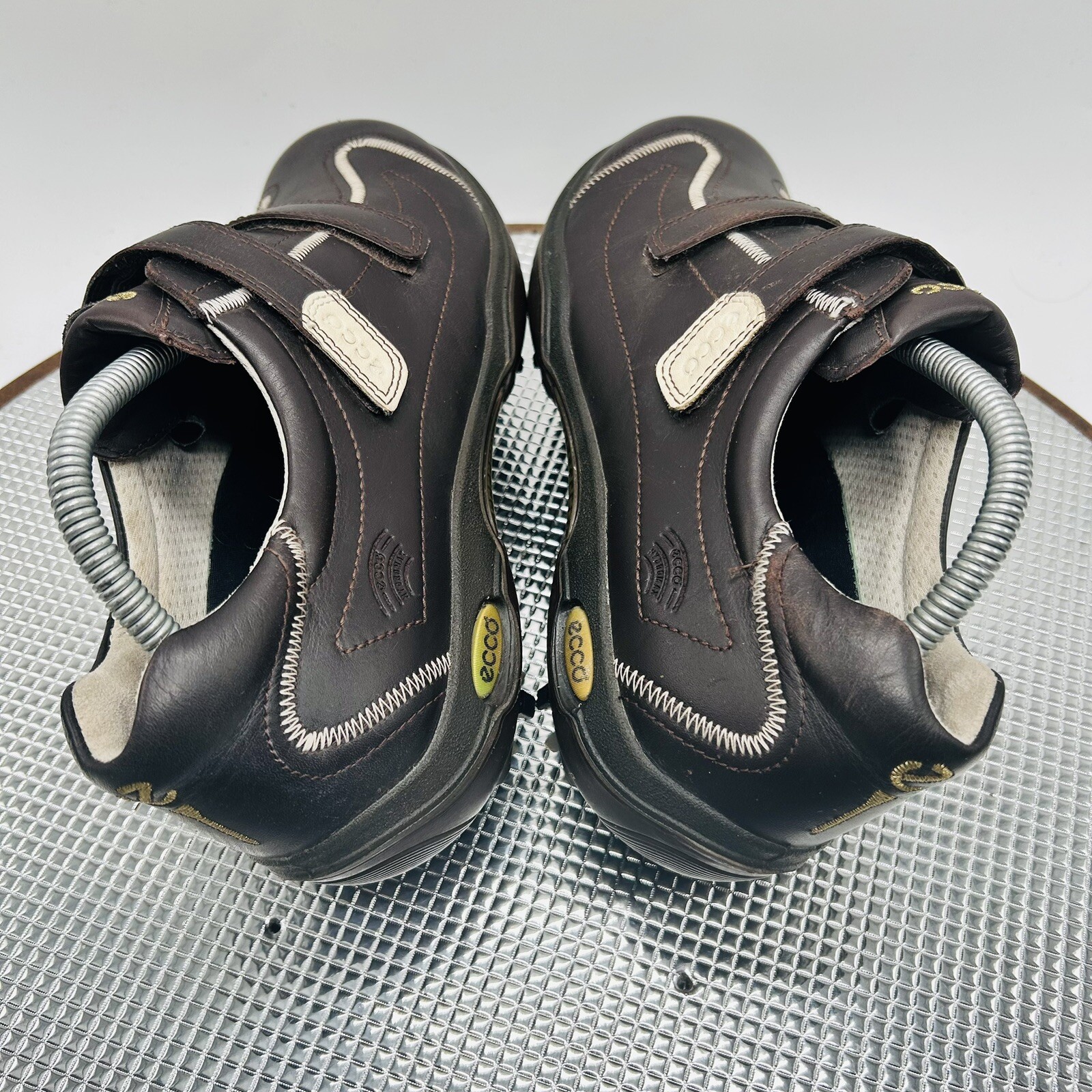 Ecco Hydromax Women Size US 9 EU 40 Comfort Brown Leather Hook & Loop Golf Shoes