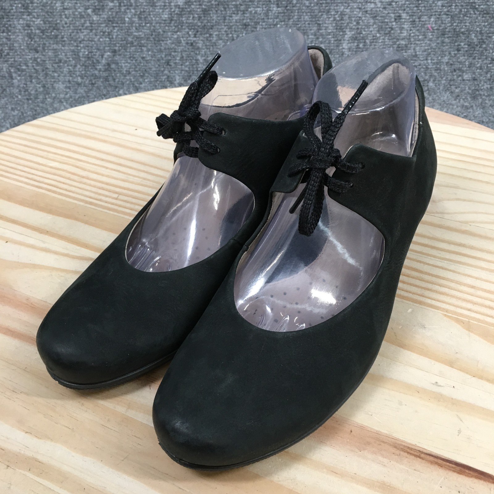 ECCO Sculptured Mary Jane Pumps Womens 40 Hook & Loop Casual Heels Leather Black