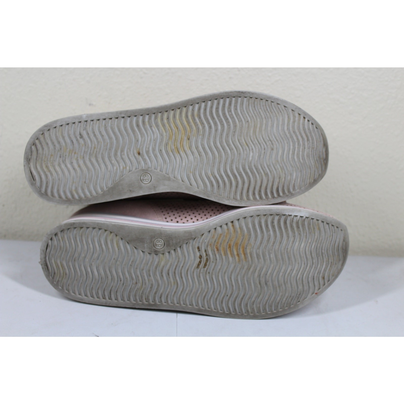 Softwaves Cadie platform loafers light pink/taupe suede Womens 39
