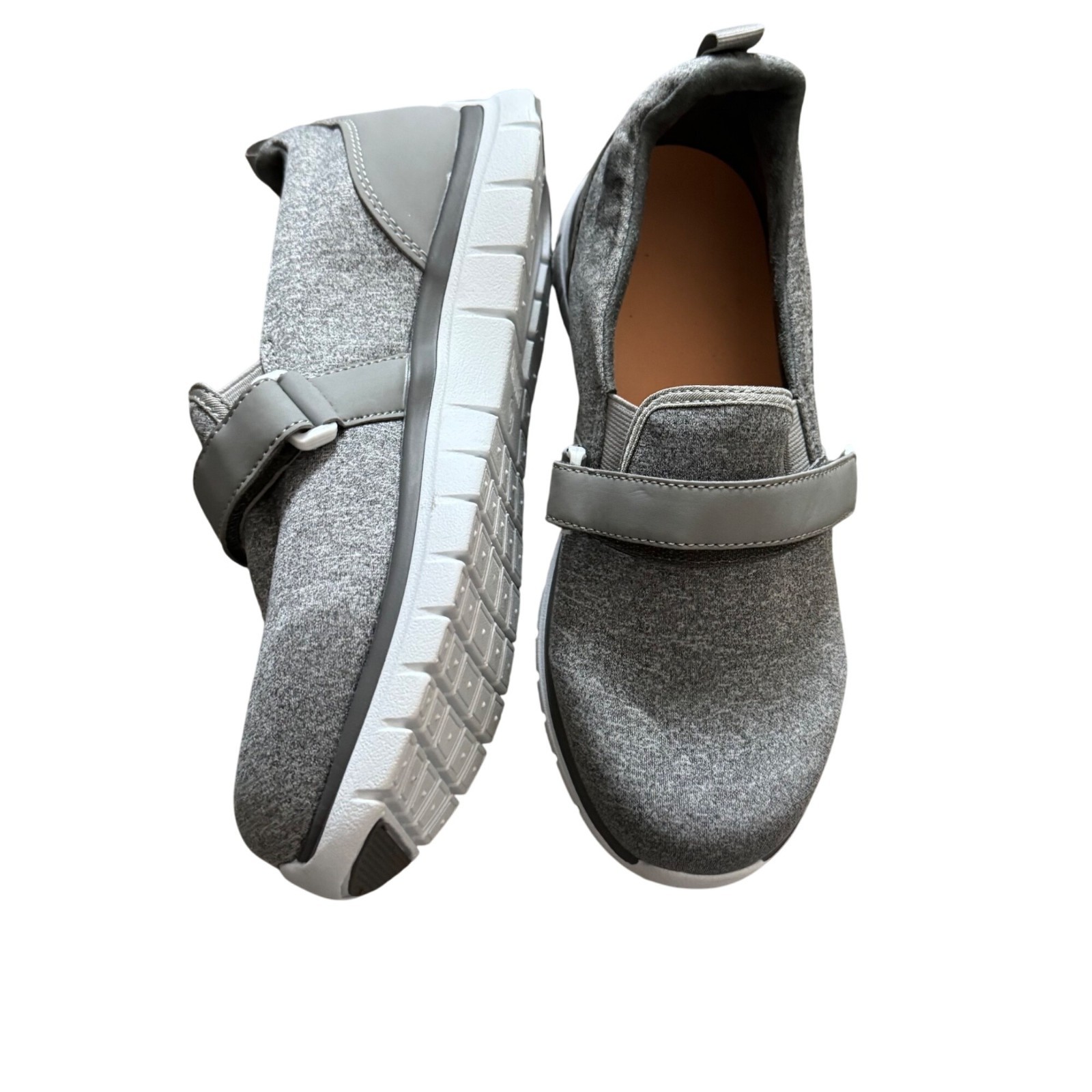 Anodyne Slip-On Athletic Shoes Sz 7.5 XW With Adjustable Strap Gray