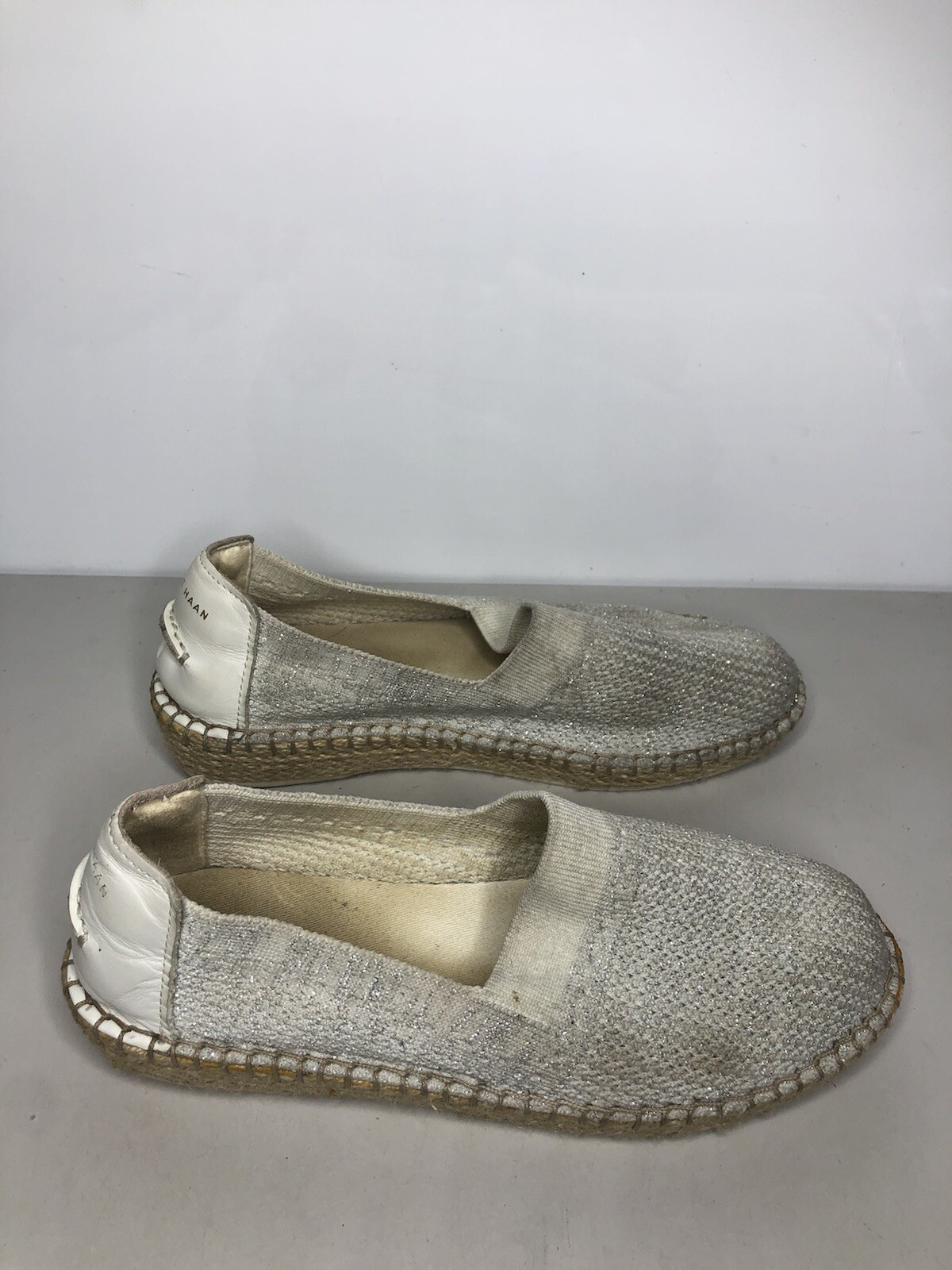 Cole Haan Cloudfeel Gray Knit SlipOn Espadrille Casual Shoes Women sz 7B US/38EU