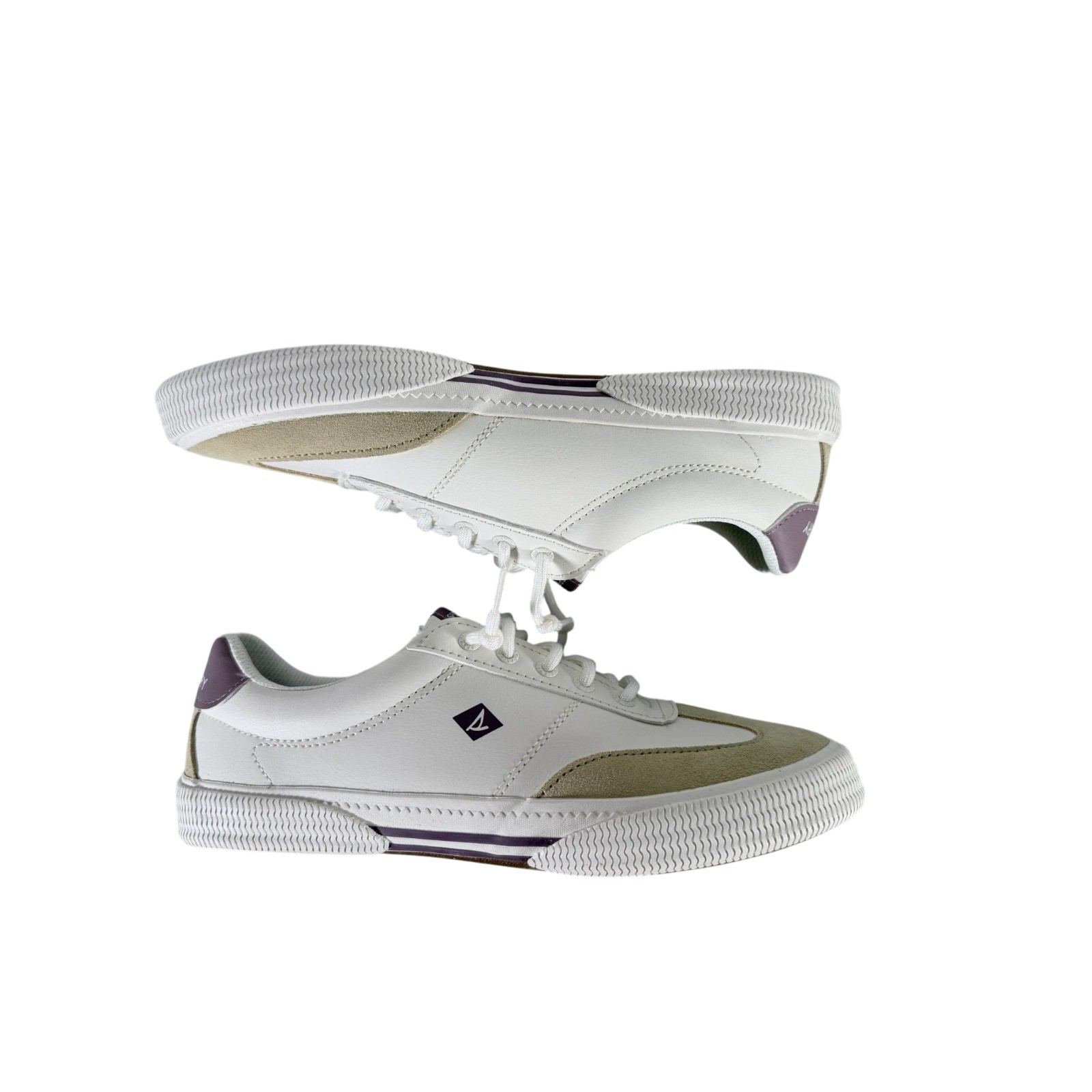 Sperry Pier Wave Refresh White Beige & Purple Womens Shoe Size 9