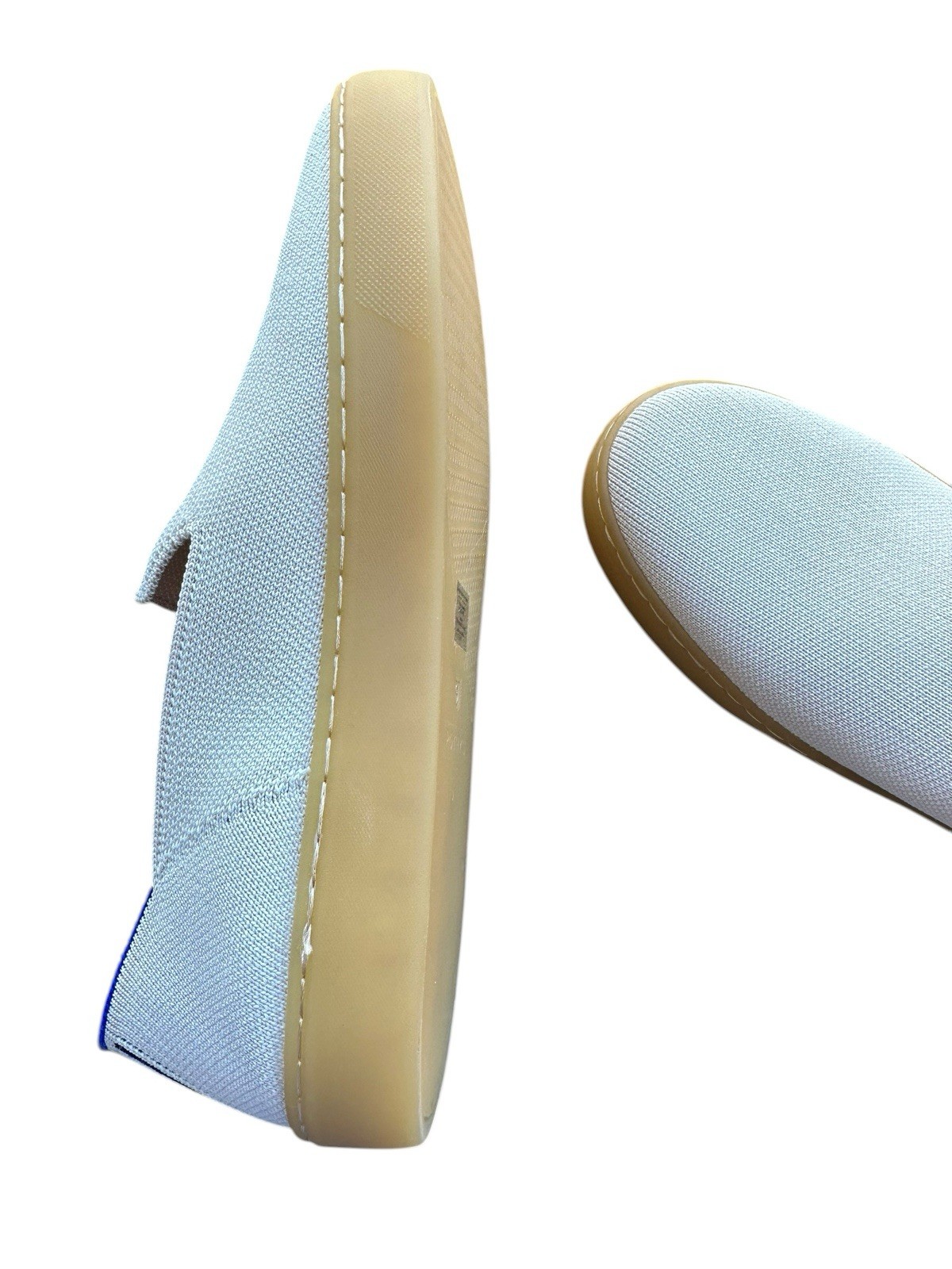 Rothy’s The City Sneaker Slip-On Comfort Knit White/Blue/Beige Women’s 9 NWOB