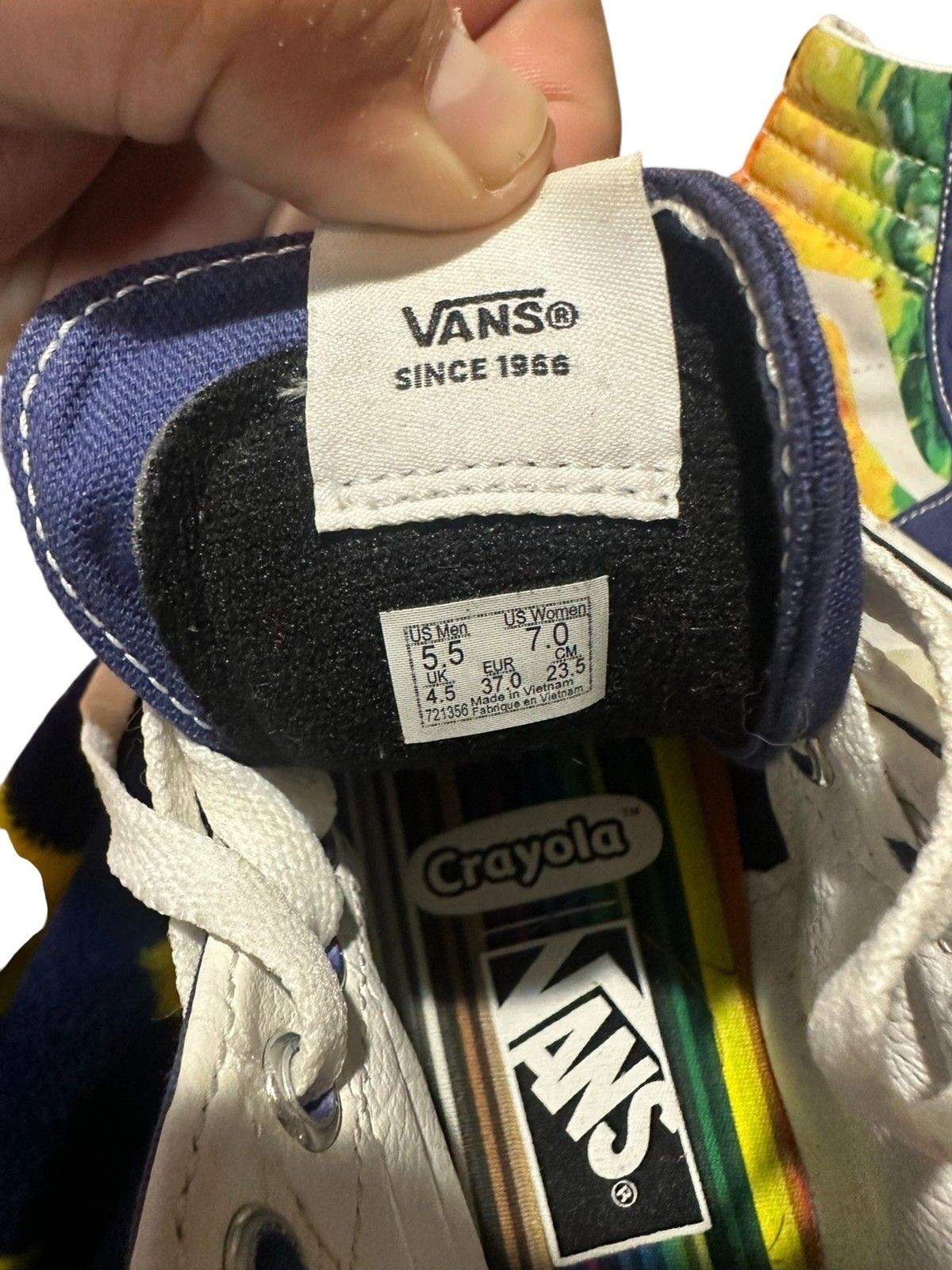 VANS Crayoloa x SK8 – High Mashup Melt Collab Skateboard Sneakers Unisex 7L 5.5M