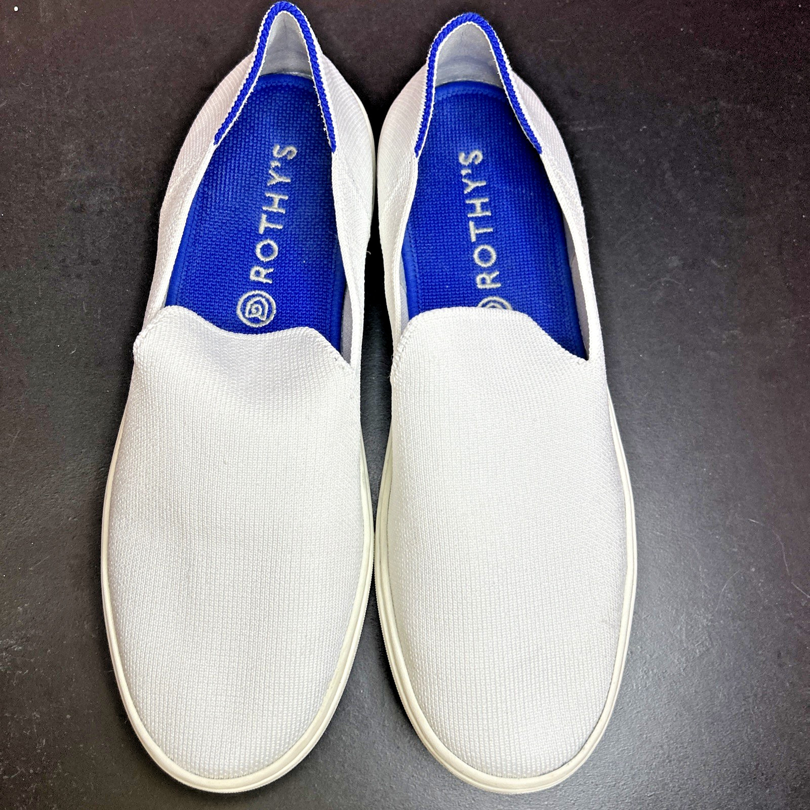 Rothy’s The Original Womens Size 9.5 White Casual Walking Slip On Shoes Sneakers