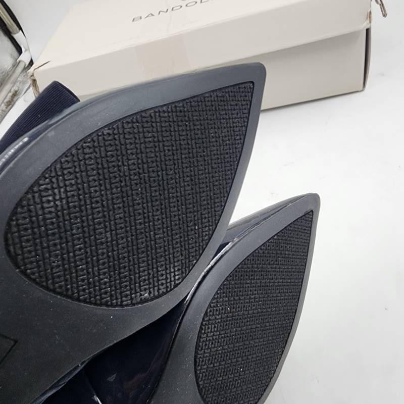 Bandolino Auggie Bow Pointed Toe Patent Tailored Loafers Women’s 8.5 Navy SlipOn