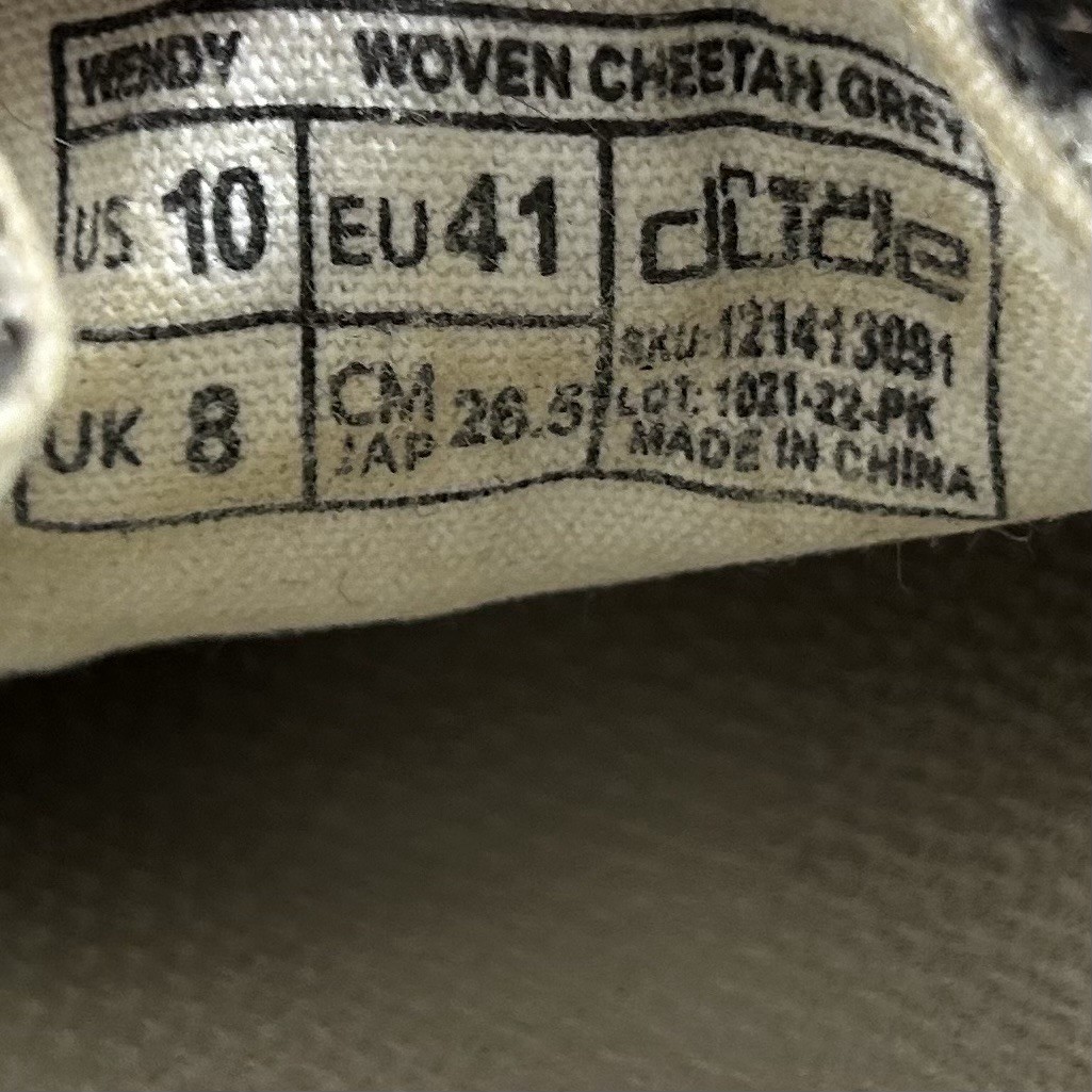 Hey Dude Wendy Woven Women’s Size 10 Cheetah Grey Slip On Casual Shoes Used