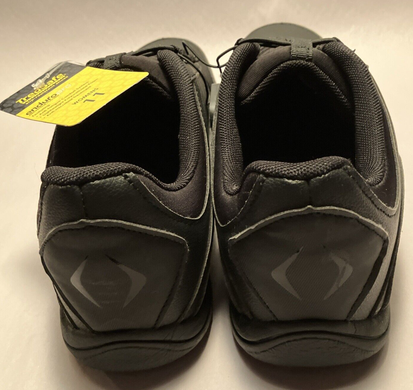 NWT TredSafe Claire Women 11 Slip Resist Black Bungee Slip on Cushion Work Shoes