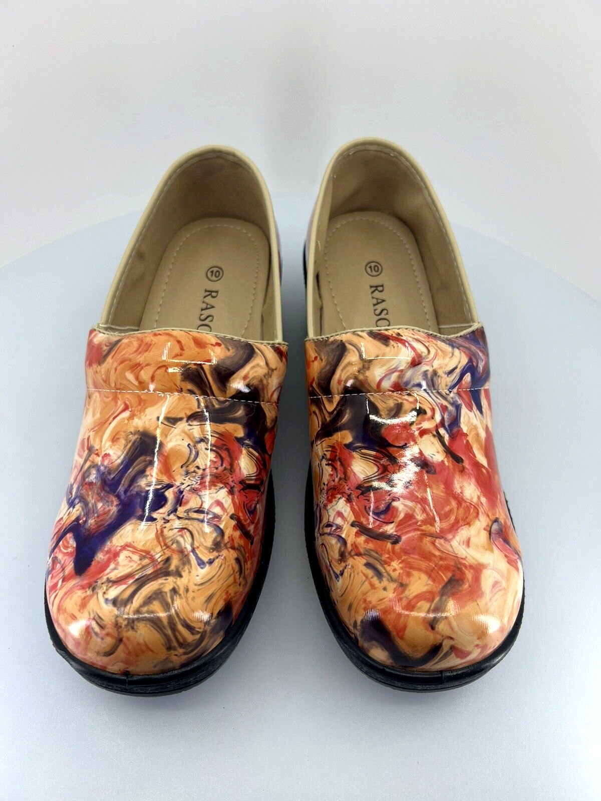 Rasolli Nursing Clog Size 10 Multicolor Floral Lightweight Slip on Shoe