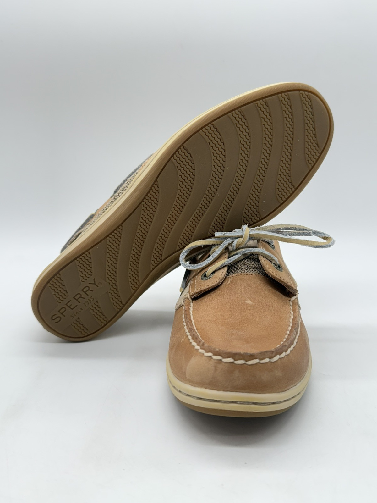 Sperry Women’s Koifish Linen Oats Boat Shoes – Tan – Size US 7.5 – STS95589