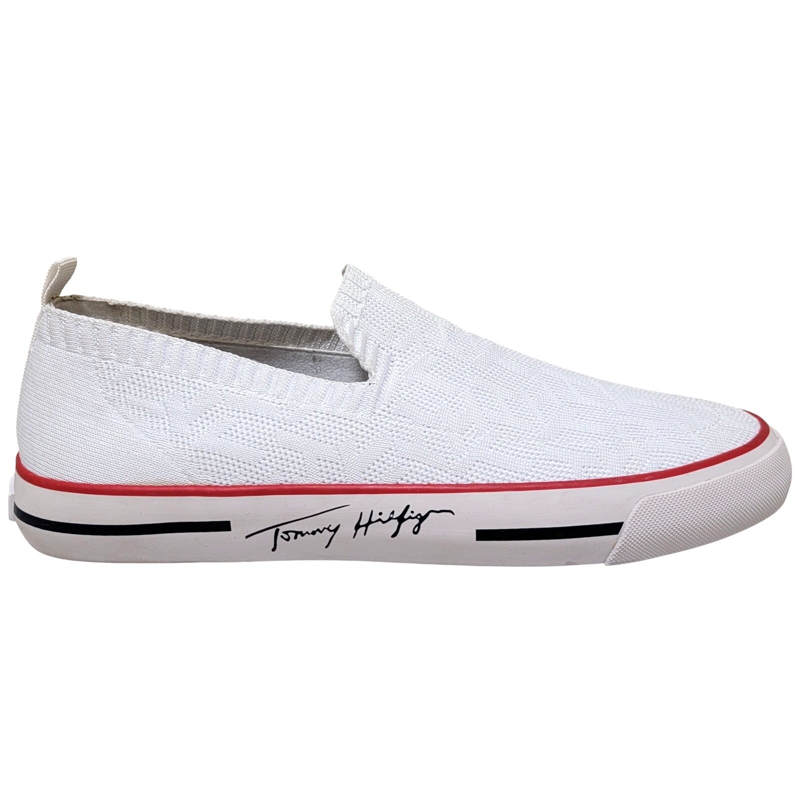 Tommy Hilfiger Women Gilrey Slip On Stretch Knit Sneakers Size US 9M White