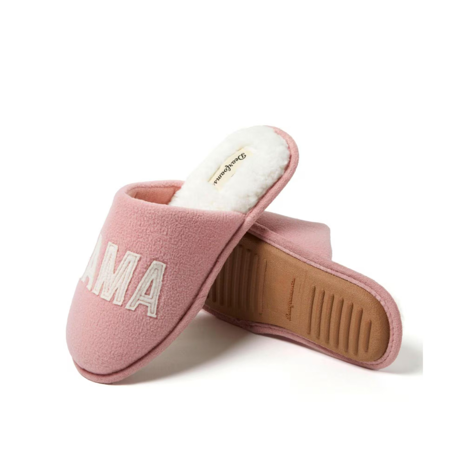Women’s Dearfoams Carley Mama Bear Mom Scuff Slipper Blush SZ