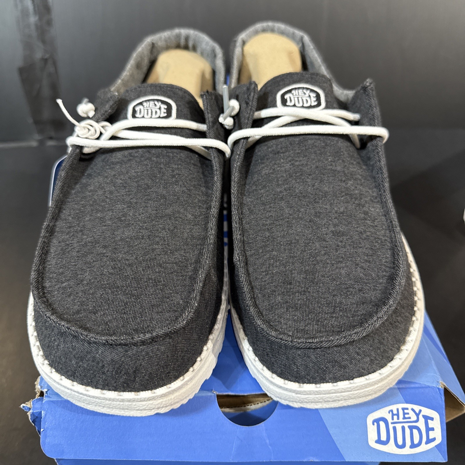 Hey Dude Woman’s Wally Stretch Jersey Slip On Black Size 11 NIB