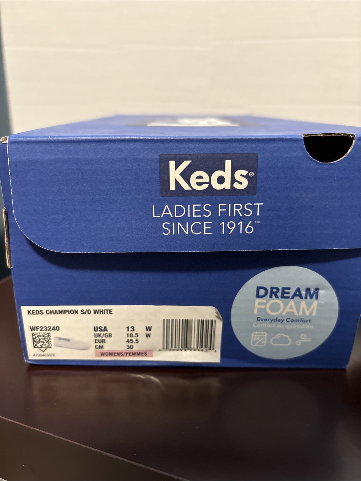 Keds Women’s Champion Canvas Slip-on Sneakers White (WF23240), size 12 W