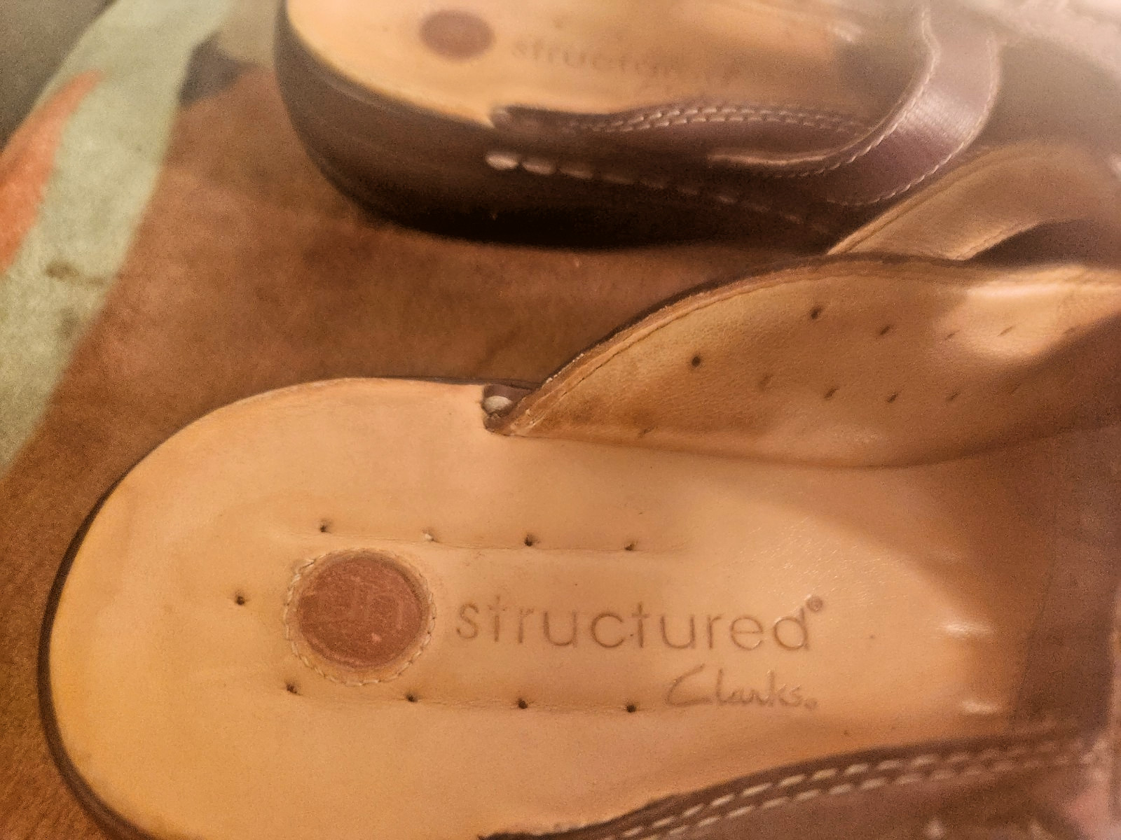 Clarks Unstructured Womens sz 9W Brown Leather Maryjane Clogs Shoes #28