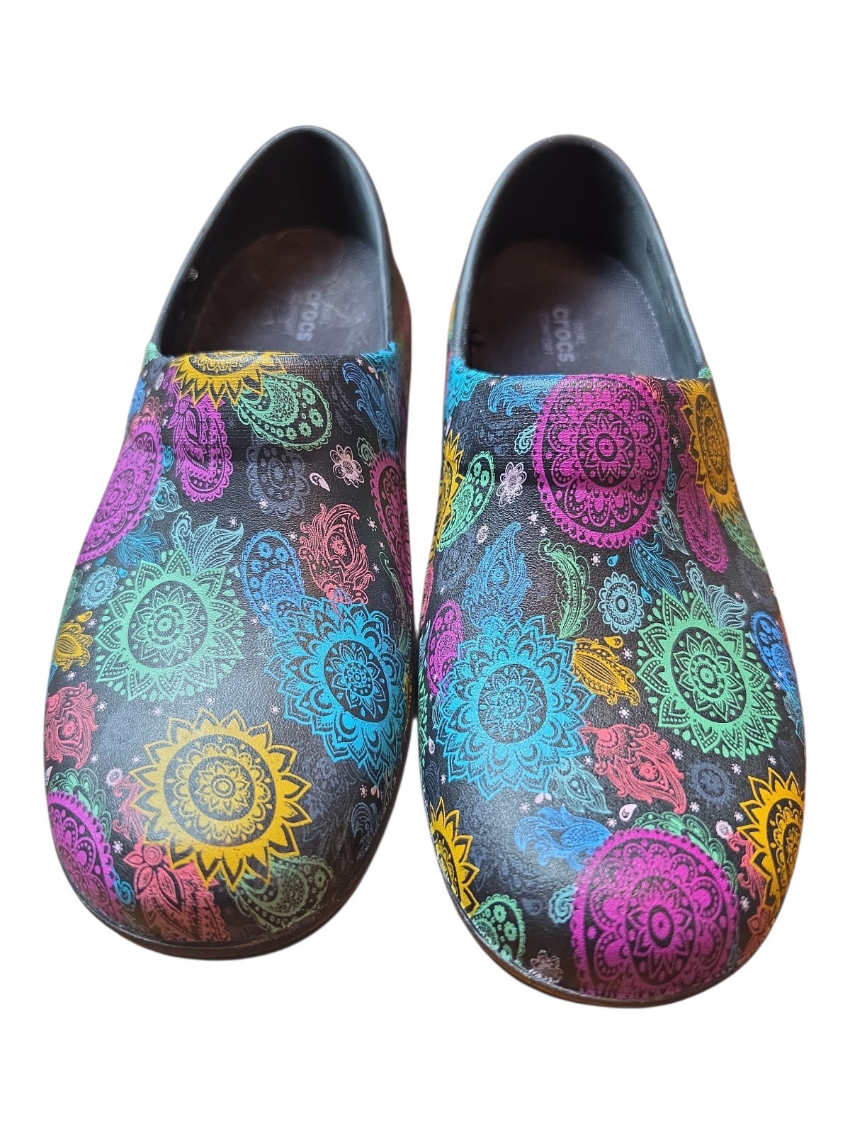 Crocs Neria Pro II Graphic Clog Womens Size 9 Multi Color Slip Resistant Shoes
