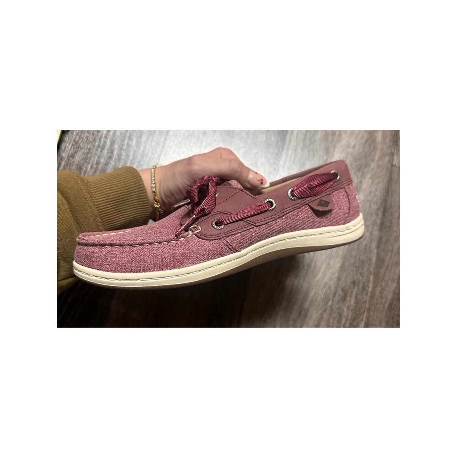 Sperry Top-Sider Koifish Women’s Boat Shoes Burg Glitter Lace-Up Loafers US 5.5
