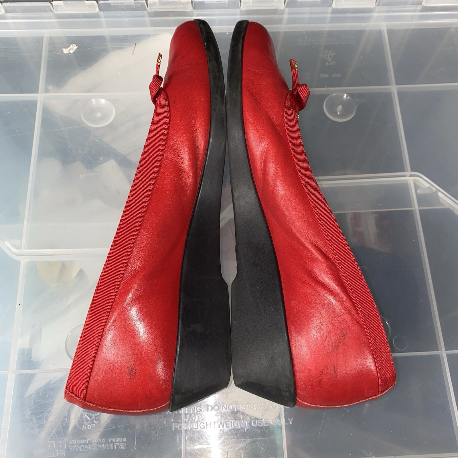 Bally Belle Leather Wedge Womens Shoes Size 9.5 Red Made in Italy Slip On