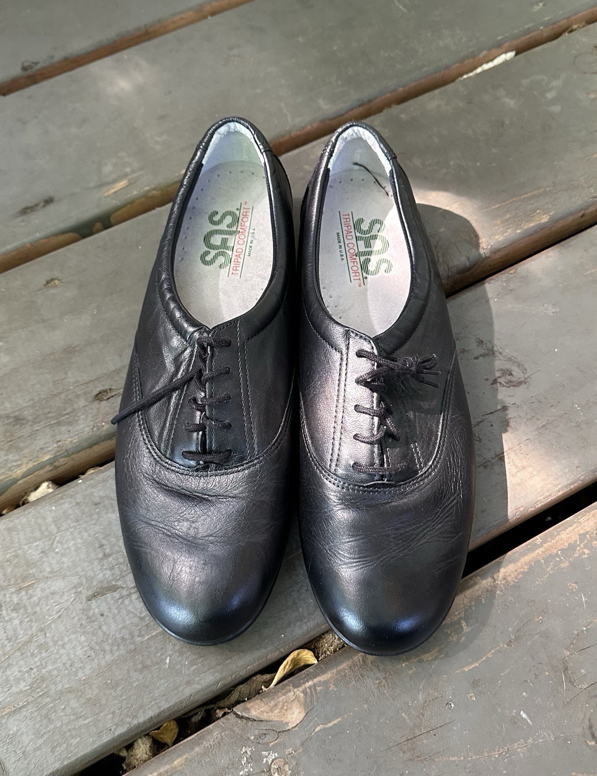 SAS Tripad Comfort Women’s Black Leather Lace-Up Oxford Shoes Size 10 N