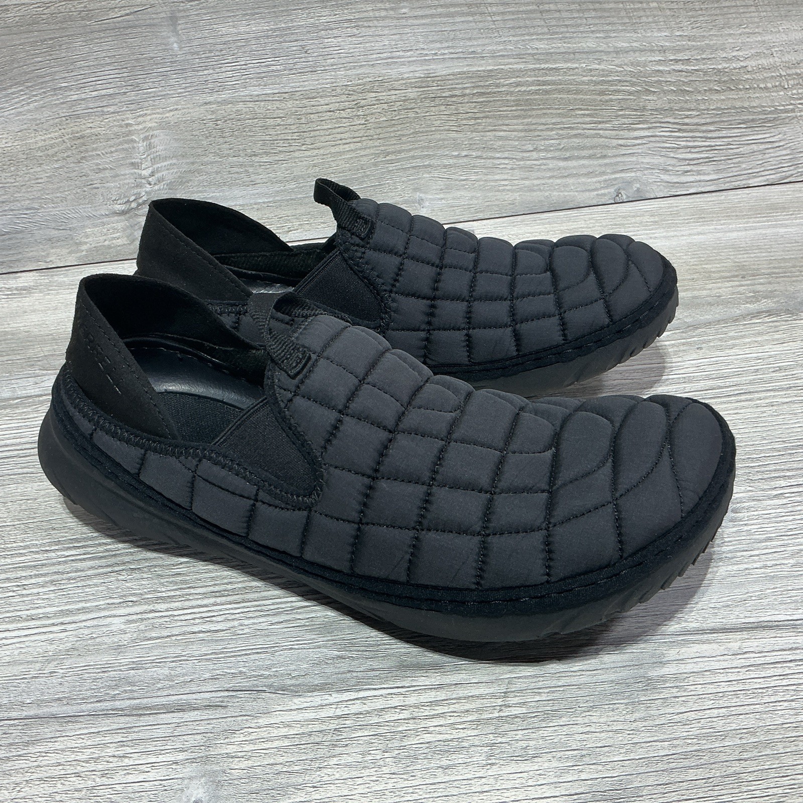 Merrell Hut Moc Slip On Shoes Triple Black Quilted Nylon J90802 Womens Size 10