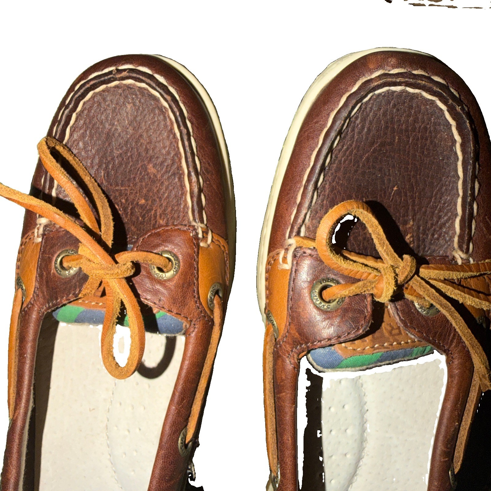 SPERRY TOP-SIDER Womens Angelfish Boat Shoes Sz 7.5 Leather Plaid Loafers