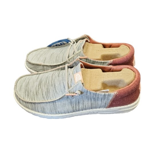Hey Dude Wendy Funk Jersey Light Grey Womens Slip On Shoes New with Box Size 9