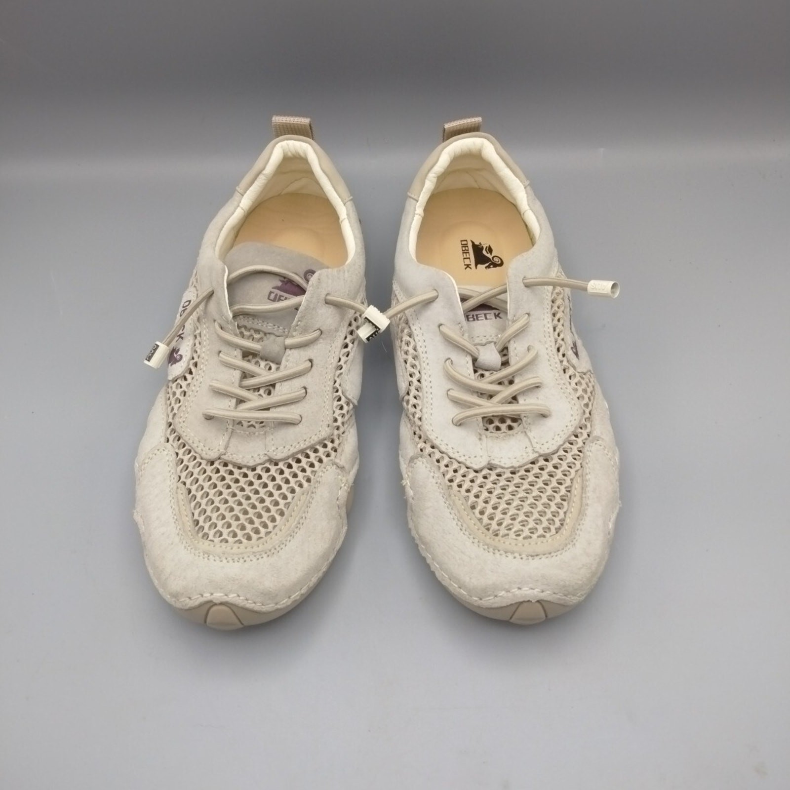 Dbeck Women’s Shoes Size 7.5-8 Beige Suede Sneakers Walking Shoes See Pictures
