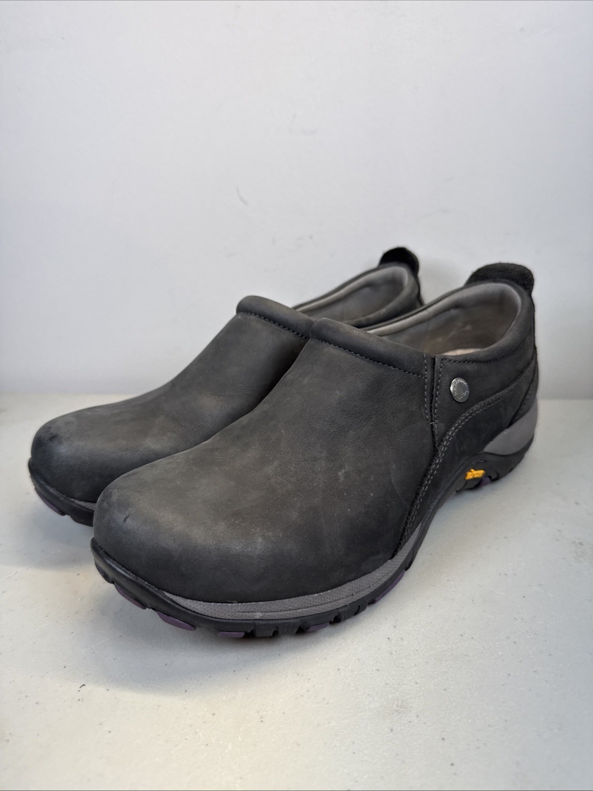 DANSKO Women’s Patti Black Clogs Suede EUR 40 Waterproof Vibram US 9.5
