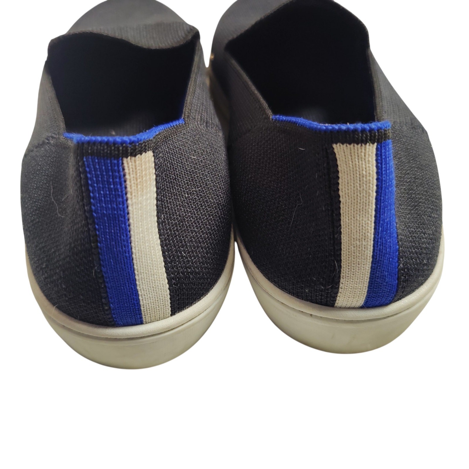 Rothys Women’s Sz 10 Black Blue Original Slip On Sneakers Washable Recycled