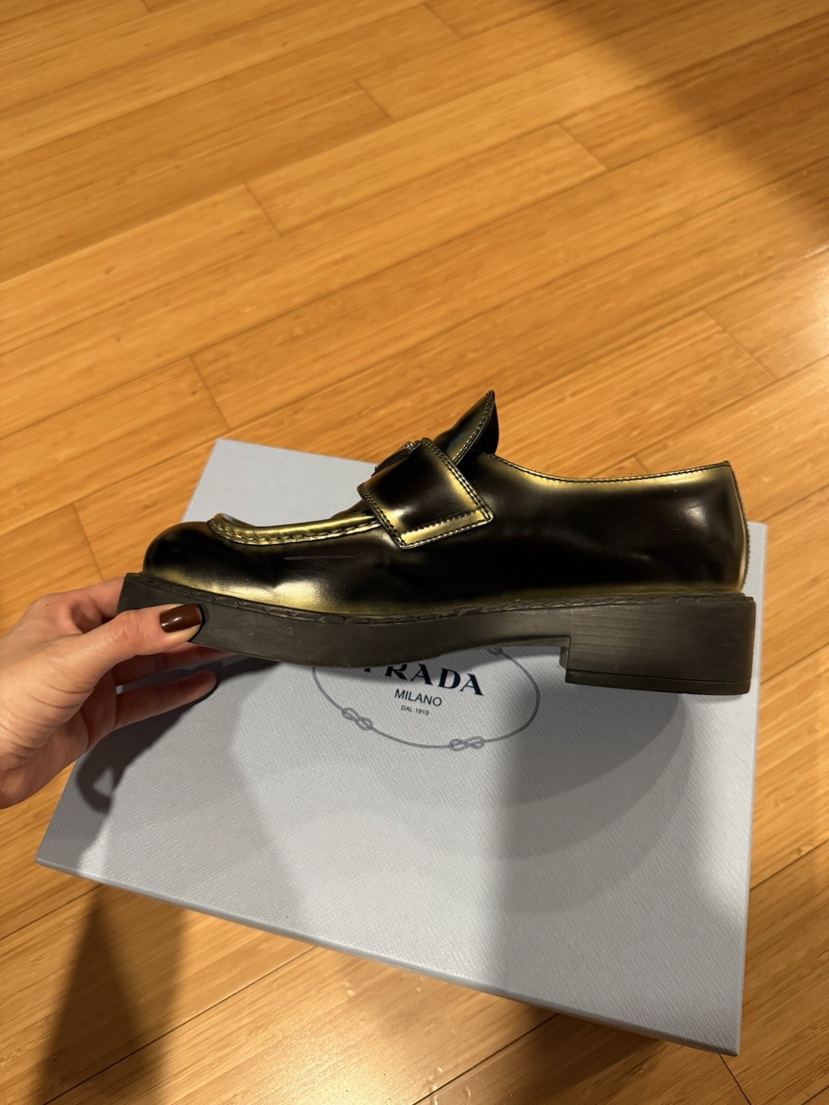 Prada Ombré Leather Loafers