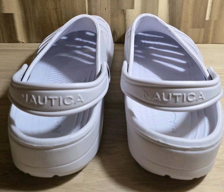 Nautica River Edge Women’s Shoes Size 10 Clog/Slides Unisex Men’s 8 White New