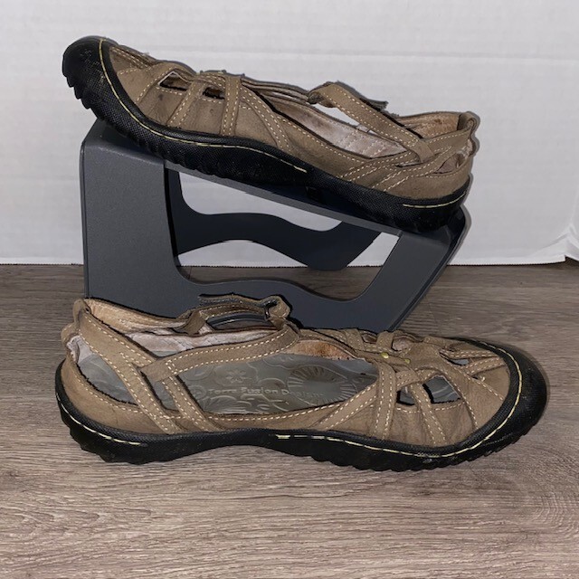 Jambu Dune Womens 8.5 Brown Leather Terra Fusion T-Strap Shoe