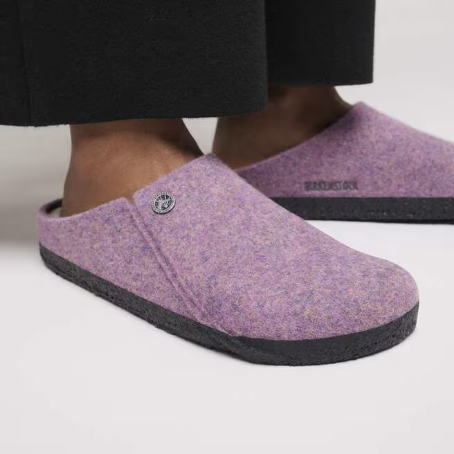BIRKENSTOCK ZERMATT SHEARLING MAUVE MEDIUM/NARROW WIDTH SLIPPERS PURPLE VIOLET W